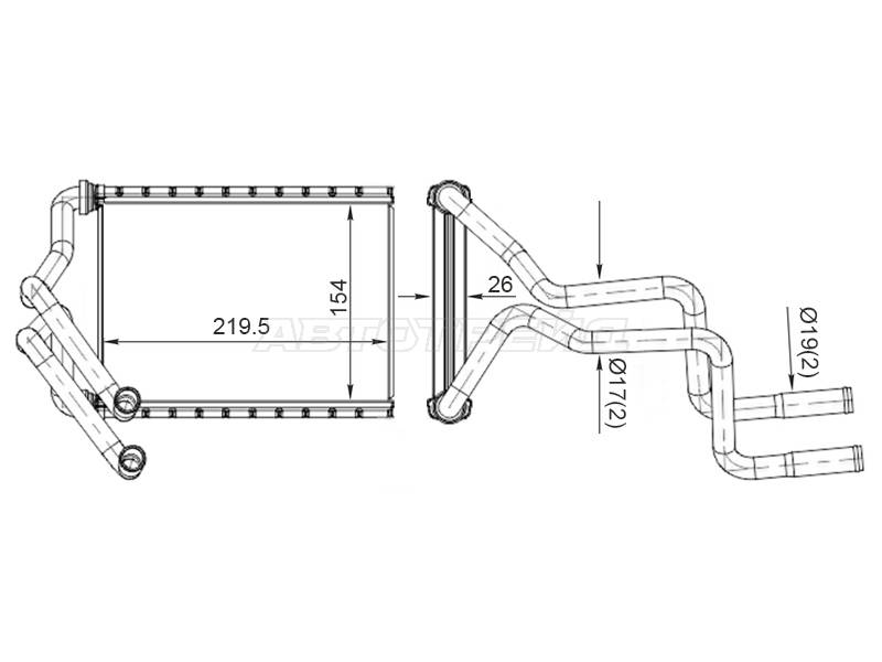Радиатор отопителя передний ST-87-0044 Kia Optima 16-21 GD D4FDL