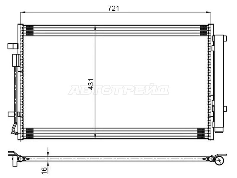 Радиатор кондиционера передний ST-47-0085 Hyundai Santa Fe 18- CM D4BB