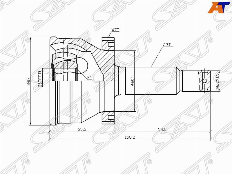 ШРУС подвески 4950738F00 Hyundai Sonata 01-04