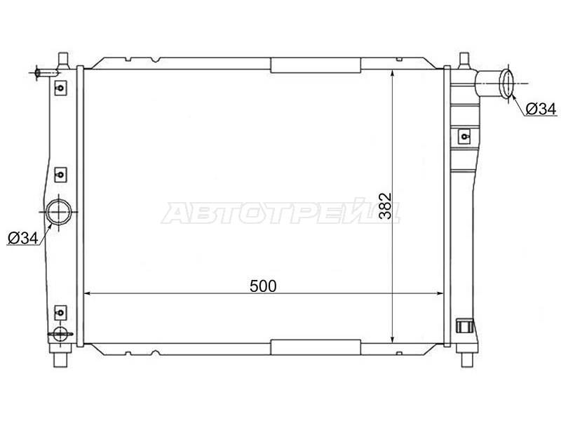 Радиатор охлаждения двигателя передний ST-01-0032 Chevrolet Lanos 05-09 T100 A15SMS
