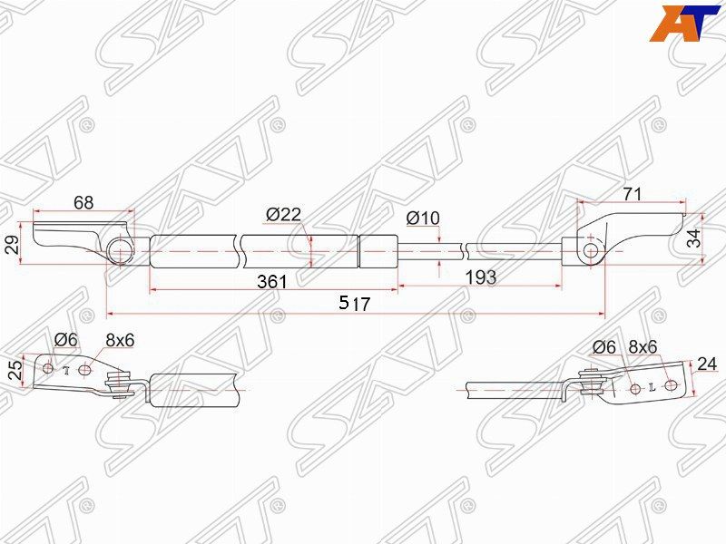 Амортизатор задней двери Mazda Premacy 99-05 STC10063620D CP/CP19P