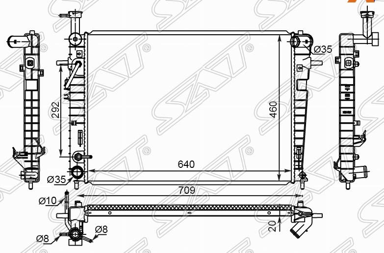 Радиатор охлаждения двигателя ST-10-0081 Hyundai Tucson 2004-2009