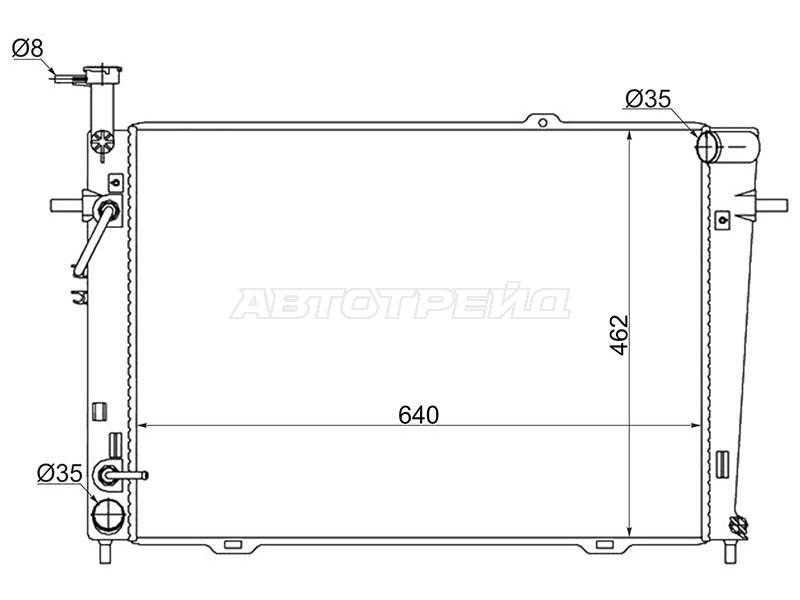 Радиатор охлаждения двигателя передний ST-01-0025 Hyundai Tucson 04-09 JM D4BB