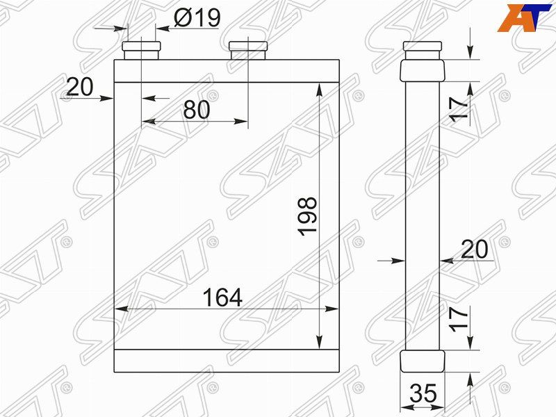 Радиатор отопителя ST-DTU1-395-0 Nissan X-Trail 2000-2007 T30