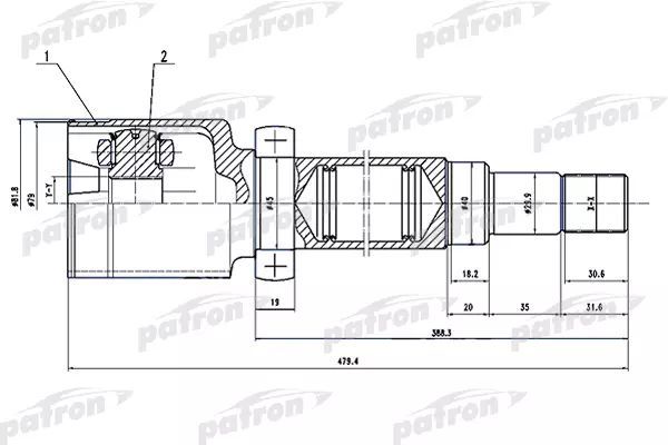 Шрус внутренний правый Ford Focus 04-11 PCV1497 CB