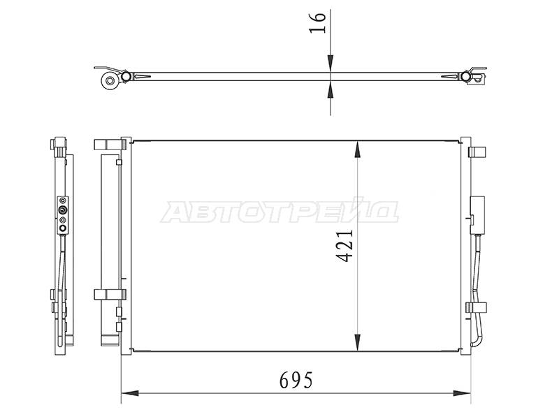 Радиатор кондиционера передний ST-47-0089 Hyundai Santa Fe 18- CM D4BB