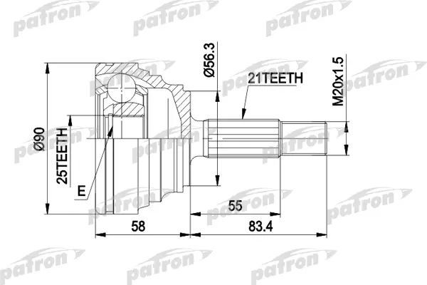Шрус наружный Renault Kangoo 97-07 PCV1204 KC