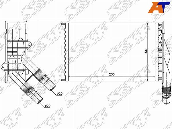 Радиатор отопителя ST-RN82-395-0 Renault KANGOO 1998-
