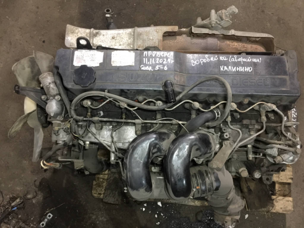 Двигатель Isuzu Forward 6HH1 +Мех.аппаратура Видео